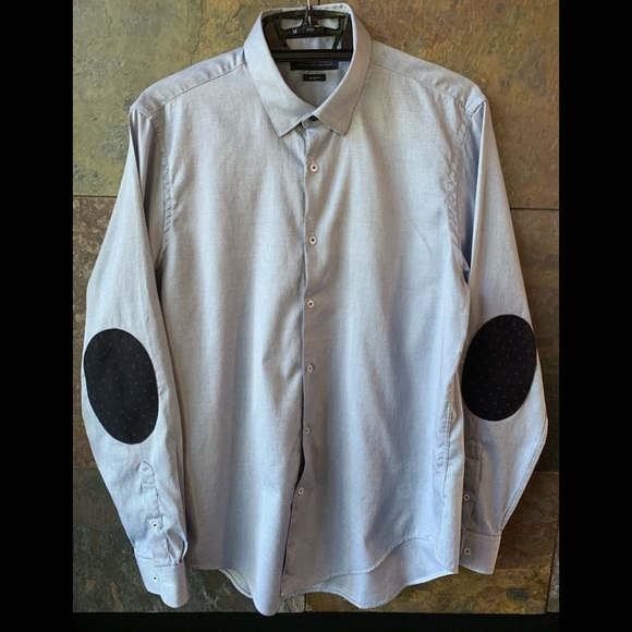 zara elbow patch shirt